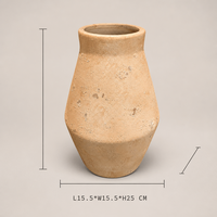 Vase à fleurs en céramique vintage ARM LVG Wabi-Sabi, poterie rustique en terre cuite, pot à large ouverture, récipient floral, vases d'art antique