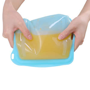 OEM Eco-friendly Food Grade Freezer-friendly Microwave-safe Silicone Fresh-keeping <b>Bag</b>, ODM Reusable Silicone Food Storage <b>Bag</b> - Product Image 4