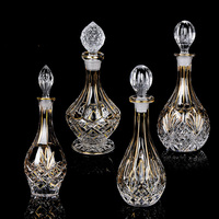 Ensemble de verres à whisky et à vin rouge de luxe français avec fil d'or importé Verre à liqueur en cristal haut de gamme européen Cadeau pour la maison