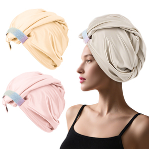 Satin Lụa Và Sợi Nhỏ Hai Mặt Sử Dụng Tóc Khô Cap Phòng Tắm Satin Lót Khăn Turban Sợi Nhỏ Tóc Khô Khăn Cap - Product Image 1