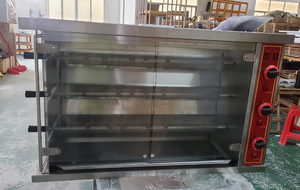 Forno <span class=keywords><strong>Girarrosto</strong></span> a Gas in Acciaio Inox 304 con 3 Spiedi, Capacità 12-15 Polli, Riscaldamento Uniforme per Ristoranti e Catering HJ-CM012 - Product Image 3