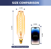 Ampoule LED vintage à filament doré ambre TT80, alimentée en courant alternatif, filament en spirale T24, E26 E27, lumières décoratives en verre pour Noël