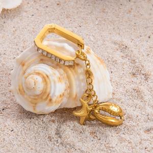 Bikini de estrella de mar de concha de acero inoxidable, joyería para bikini, partes de abajo, bikini hecho a mano, charmie, joyería de playa - Product Image 1