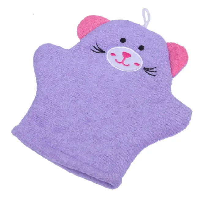Gants de bain en coton en forme d'animal pour marionnettes brosse de bain gants de bain pour bébé, enfants