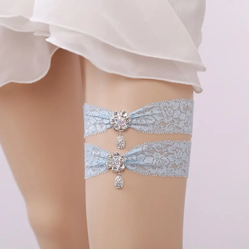 blue bridal garters wedding supplies rayon stockings with bridesmaid legs ring leg socks bride garter for wedding garter lace