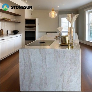 StoneSun lempengan batu granit putih alami Brasil, lempengan kuarsa Taj Mahal UNTUK meja dapur - Product Image 6