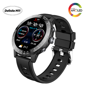 นาฬิกาอัจฉริยะ Definite M11-303 GPS BT หน้าจอ AMOLED 1.5 นิ้ว กันน้ำ 3ATM แบตเตอรี่ 450mAh พร้อมไฟฉาย เครื่องวัดความสูง เข็มทิศ สีดำ - Product Image 4