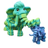 Modèle d'éléphant mamouth mignon en verre imprimé en 3D, simulation articulée, décoration de bureau créative, jouet pour la maternité