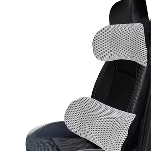 2024 yeni tasarım araba yumuşak bel destek yastığı kafalık bellek köpük yastık 4D nefes alan örgülü kumaş pamuk