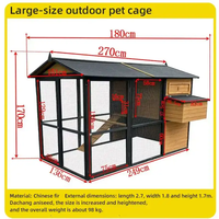 Grand poulailler extérieur imperméable en bois préfabriqué portable pour petits animaux