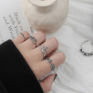 Thai <b>Silver</b> <b>Ring</b> For Women Flower Geometric Design Fashion Jewelry Gift Trendy Retro Style - Product Image 3