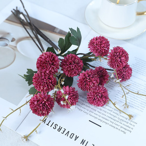 Bouquet de chrysanthèmes artificiels Ruilisi, 3 tiges, fleurs en soie, décoration de mariage et de maison - Product Image 1