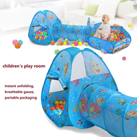 Ensemble de tente de jeu pliable 3 pièces pour enfants avec piscine à balles et tunnel d'exploration en polyester, jouet sportif