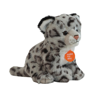 Peluche Léopard des Neiges Assis Réaliste, Vente en Gros Usine, Animal en Peluche de Simulation, Coton PP, En Stock OEM, Cadeau pour Enfants