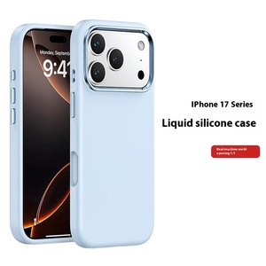 Cadre de lentilles en métal couleur personnalisée souple liquide véritable Silicone antichoc housse de téléphone pour Apple pour iPhone 17 Pro Max air - Product Image 2