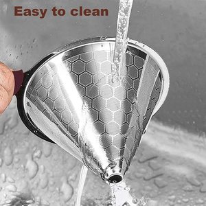 Goutteur de café en acier inoxydable <span class=keywords><strong>filtre</strong></span> à café facile à nettoyer verser sans papier sur la cafetière - Product Image 4