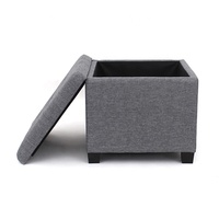 Tabouret de rangement en Faux lin, avec pieds, personnalisé, pour le canapé de salon
