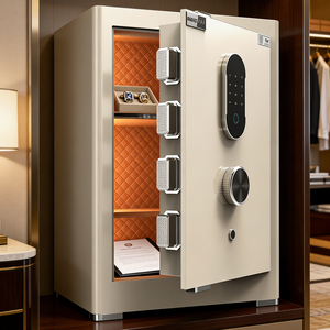 Coffre-fort XT45 en acier avec serrure à empreintes digitales, <span class=keywords><strong>code</strong></span> électronique en option et clé, pour la maison, la banque, l'hôpital, l'école, la chambre, l'hôtel - Product Image 3