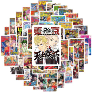 50 autocollants décoratifs mixtes de bandes dessinées japonaises pour garçons, <span class=keywords><strong>muraux</strong></span>, pour voiture, en PVC, imperméables, pack d'autocollants anime <span class=keywords><strong>manga</strong></span> - Product Image 4