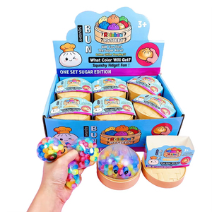 ของเล่นบีบลดความเครียดรูปเกี๊ยวกลิตเตอร์หยดน้ำสีรุ้ง พร้อมกล่อง - Product Image 1