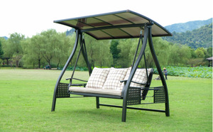 Fauteuil suspendu d'extérieur moderne de luxe <span class=keywords><strong>alpin</strong></span> tout en aluminium pour trois personnes avec coussin imperméable, mobilier de jardin et de terrasse en métal durable - Product Image 2