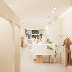 Retro khung vàng phụ nữ quần áo Trung Tâm Cửa hàng trưng bày đứng lưu trữ giá và các thành phần thiết kế nội thất nhà máy - Product Image 5