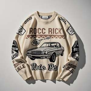 Suéter de Punto Casual de Invierno para Hombre, Logotipo Personalizado, Diseño de Letras Jacquard, Tejido Transpirable, Antiencogimiento y Antiarrugas - Product Image 2