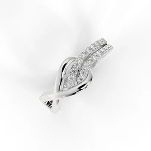 Infinite Love Inspired Crossover <b>Ring</b> in 925 Sterling Silver with 18K White <b>Gold</b> Plating and Pavé <b>Set</b> Stones Elegant Symbol - Product Image 3