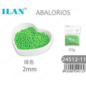 Perline Ilan Abalorios verdi da 2 mm, 50 g, per la creazione di gioielli - Product Image 1