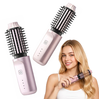 Cepillo Térmico Inalámbrico para Peinar, Voluminizador de Cabello sin Cable, Cepillo con Cerdas Anti-Quemaduras, Peine Caliente Iónico de Cerámica, Cepillo Rizador