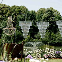 Lustre en cristal de luxe contemporain pour l'éclairage extérieur de mariage, élégant luminaire suspendu décoratif pour mariages et événements