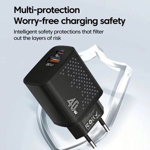 USB PD Double 20W Mobile Phone Wall <b>Adapter</b> QC4.0 Fast <b>Charging</b> Travel Block US EU Plug 40W Wall Charger for Huawei Xiaomi Oppo - Product Image 5