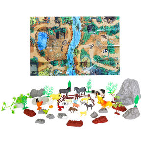Borsa con cerniera per <span class=keywords><strong>bambini</strong></span> gioco da pavimento per interni giocattolo da <span class=keywords><strong>fattoria</strong></span> con figure di <span class=keywords><strong>animali</strong></span> set con tappetino - Product Image 3