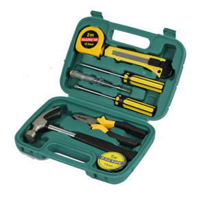 Ensemble d'outils pour électricien domestique portable en plastique 9 pièces SR8009B-2 marteau pinces crayon de test couteau utilitaire - Product Image 1