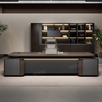 Ensemble de chaises de bureau Boss - Design minimaliste moderne, luxe léger, design en bois en forme de L, espaces de travail de groupe haut de gamme, armoire latérale