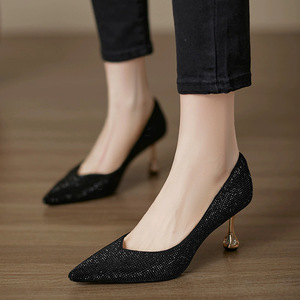 Chaussures de mariée en cuir souple de qualité supérieure, mocassins à enfiler, tendance mode été-automne 2026, style Mary Jane français, talon haut décontracté - Product Image 3