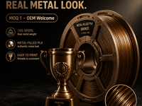 Filament PLA rempli de métal PINRUI 1,75 mm 1 kg, haute densité, bronze, laiton, cuivre, magnétique, pour imprimante 3D, polissable