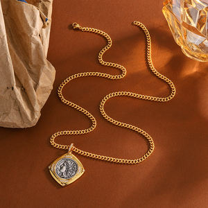 Collar de diosa agrícola de moneda antigua de nueva edición con figura en relieve de la Deidad, collar de doce deidades principales de gama alta - Product Image 2