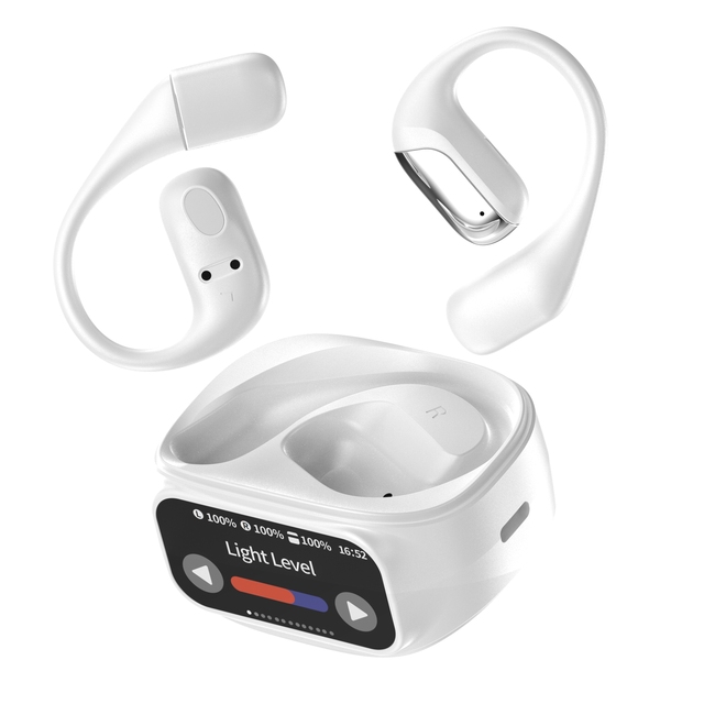 YW20 Tws With Smart Display Hd Touch Screen Earphones Earhook Noise Reduction Wireless Earbuds Headphones OWS Headset