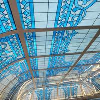 Dôme de plafond en verre trempé et vitrail pour mosquée, pour l'extérieur des bâtiments