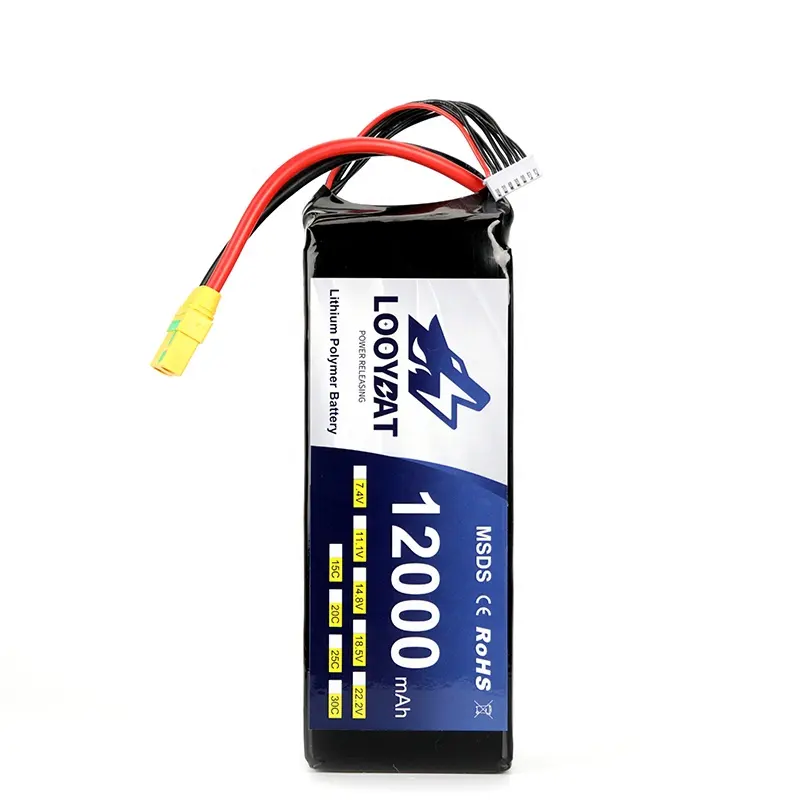 Baterai Li-polimer Ringan Isi Ulang Baterai Lipo RC 6S 12000MAh 22.2V Paket Baterai Lipo