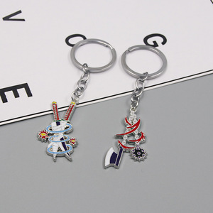 พวงกุญแจอนิเมะ shingeki NO kyojin พวงกุญแจโลหะ <span class=keywords><strong>nichirin</strong></span> ดาบจี้อาวุธดาบของขวัญพวงกุญแจอุปกรณ์เสริม - Product Image 6