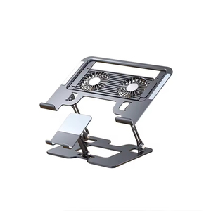 Huyo <b>Laptop</b> Mobile Phone Dual-use Carbon Steel <b>Foldable</b> Cooling Stand with Fan Silent Gaming Heightening Air-cooling - Product Image 3