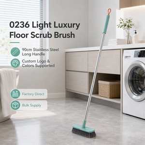 <span class=keywords><strong>Brosse</strong></span> de nettoyage compacte pour sols avec manche en acier inoxydable 19 cm, <span class=keywords><strong>brosse</strong></span> à poils rigides pour salle de bain, cuisine, carrelage - Product Image 2