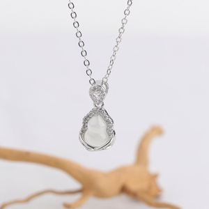 Collier en acier inoxydable imitation chalcédoine chinoise, collier en acier titane, chaîne de clavicule en acier inoxydable - Product Image 2