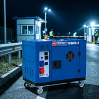 Générateur diesel silencieux 10 kVA, puissance nominale 8 kW, puissance maximale 9 kW, démarrage électrique, groupe électrogène diesel avec AVR, réservoir de carburant de 25 L, 230 V, 400 V, 50 Hz, 733 cm³