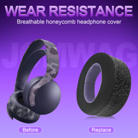 Jomwag Coussinets d'oreille de remplacement en mousse à mémoire de forme imperméable et respirante pour PlayStation 5 - Confortables Noir/Violet