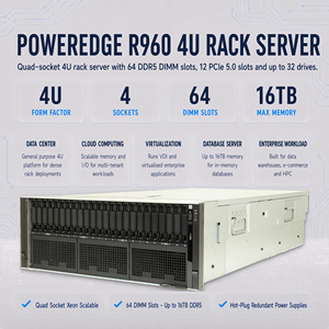Serveur en rack R960 R940xa R930 R920 R910 4U 4 GPU Quad Processeur DNS Big Data Pare-feu Boîtier Cloud * Plateforme 4U à quatre sockets - Product Image 1