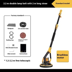 Ponceuse murale électrique sans balais à double lampe, avec longue tige, pour ponçage de mastic, 220V - Product Image 6