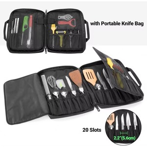 Échantillon gratuit : Sac de transport rembourré et durable pour couteaux de chef, très populaire, avec pochette zippée pour ustensiles de cuisine - Product Image 6